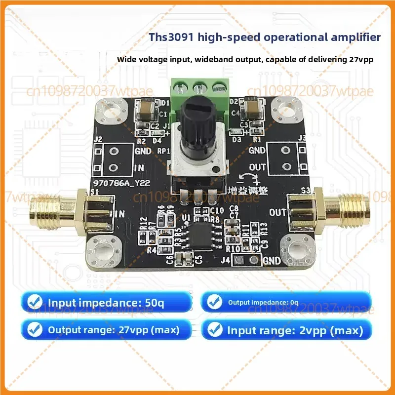 For THS3091 High‑Frequency Operational Amplifier Module,210MHz Bandwidth Current‑Feedback,Adjustable Gain,27V Output