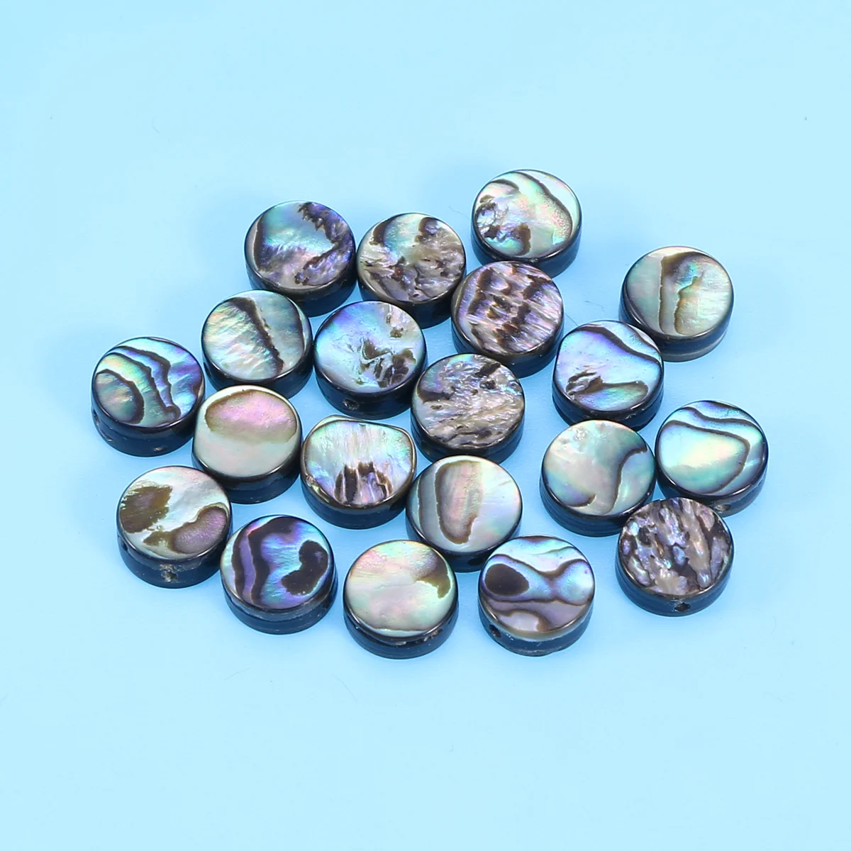 

20 PCS Manicure Kit DIY Beads 8MM Bracelet Jewelry Accessories Loose Abalone Shell