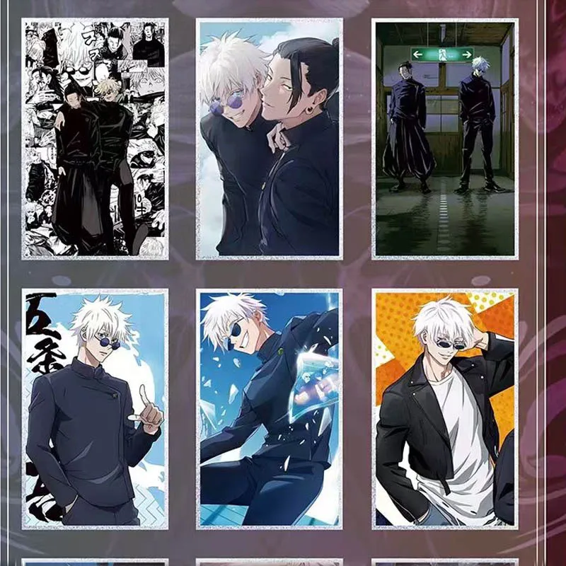 Commerci all'ingrosso Jujutsu Kaisen Collection Card Art carta colorata fluorescenza Crystal Double Flash Trading carte da gioco