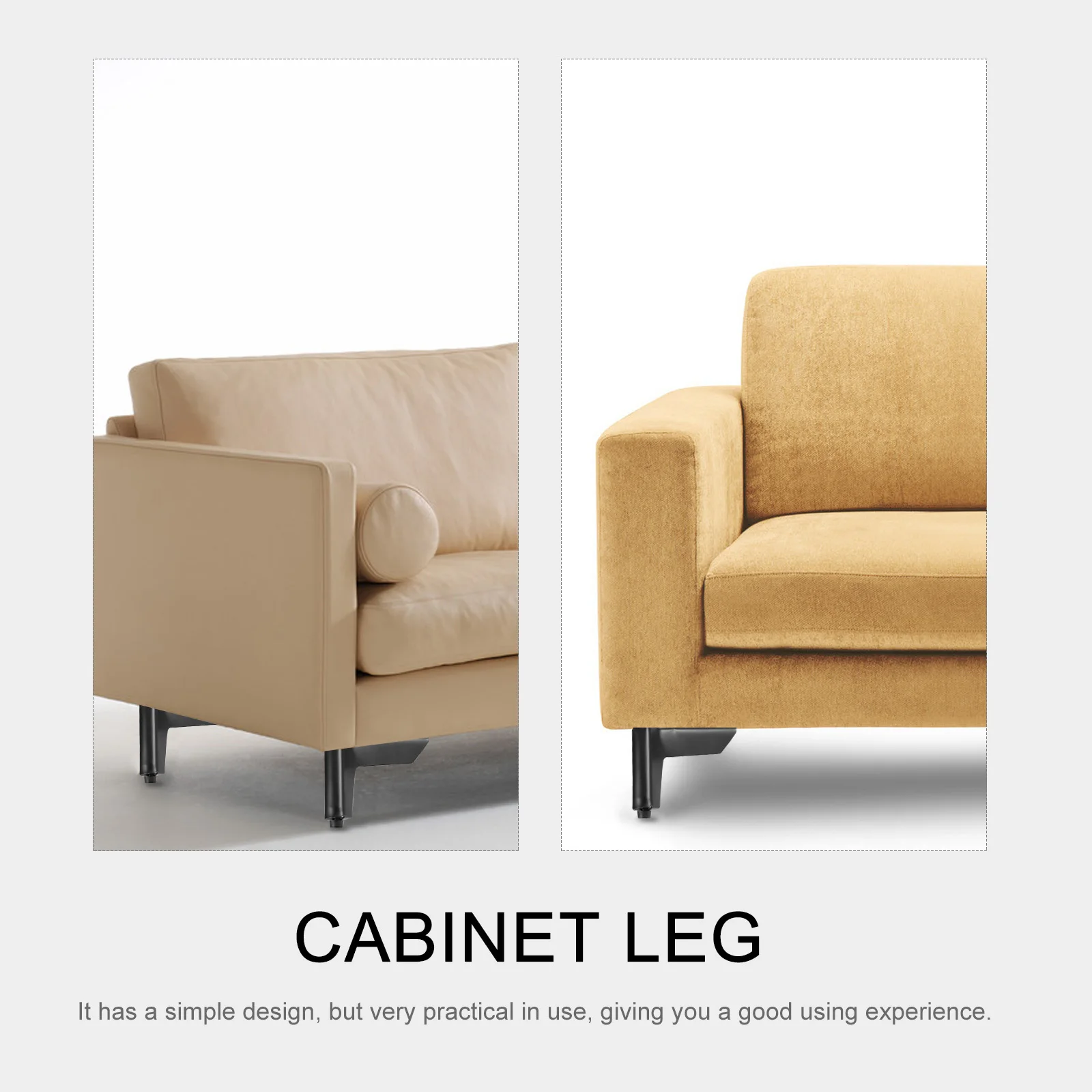 

4Pcs Matte Black Iron Furniture Legs Stable Heavy Load Sofa Bed Cabinet Tea Table Support Feet Thick Durable Sofa Leg