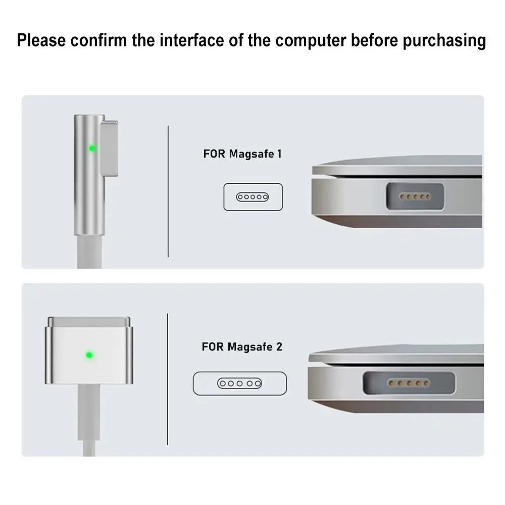 Magnetische PD-oplaadkabel Indicatielampje 1,8 m USB Type-C naar Magsaf 1 2 zinklegering 100 W oplaadsnoer voor Macbook Air Pro