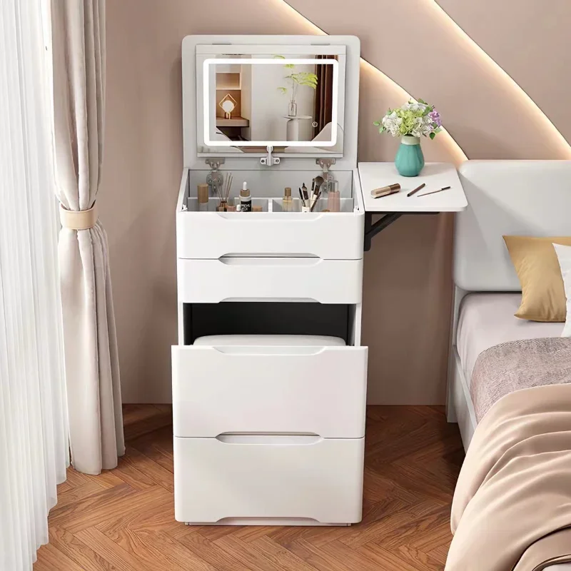 Front Modern Simple Multi-functional Internet Celebrity Storage Cabinet,Bedroom Dressing Table, Flip-up Mirror,  Dressing Table