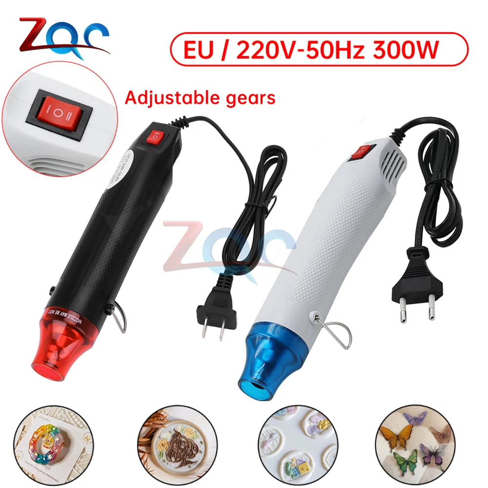 

EU 300W 220V DIY Using Heat Gun Electric Power Tool Hot Air 300W Temperature Gun With Supporting Seat Shrink Plastic DIY Tool