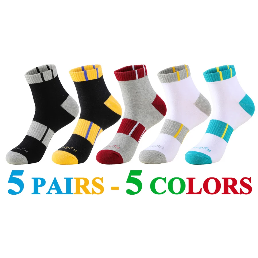 3 Pairs/Lot Sports Socks Men Short Running Athletic Outdoor Cotton Summer Casual Black Yellow Brand Design Sock Male Gifts