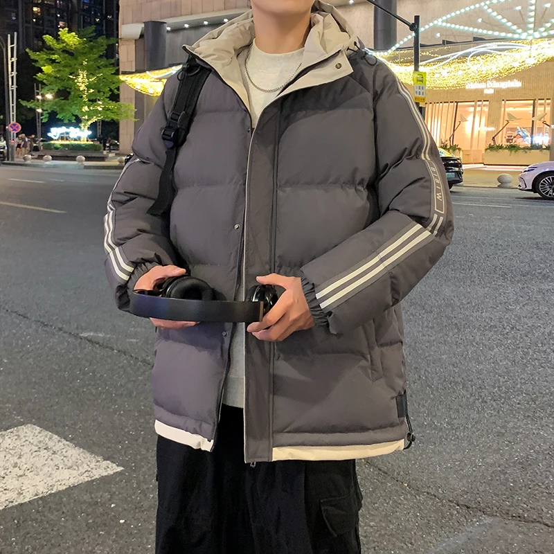 

Faionable Мужская хлопковая куртка большого размера с капюшоном, теплая нейтральная модная универсальная верхняя одежда, подставка на молнии Long Sve Clo...