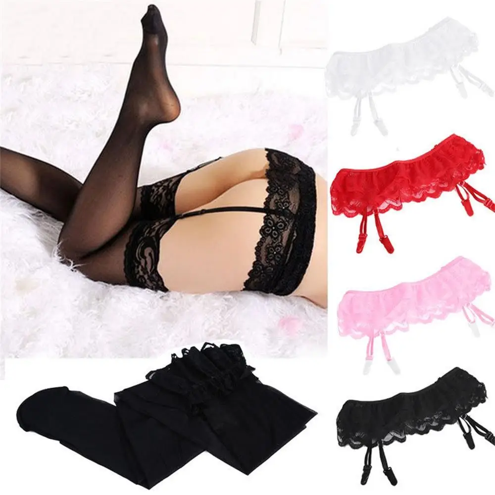 New Fashion Leggings Sexy Socks+Suspender Garter Belt Durable Stockings Thigh-Highs Colorful Lace Top for Women