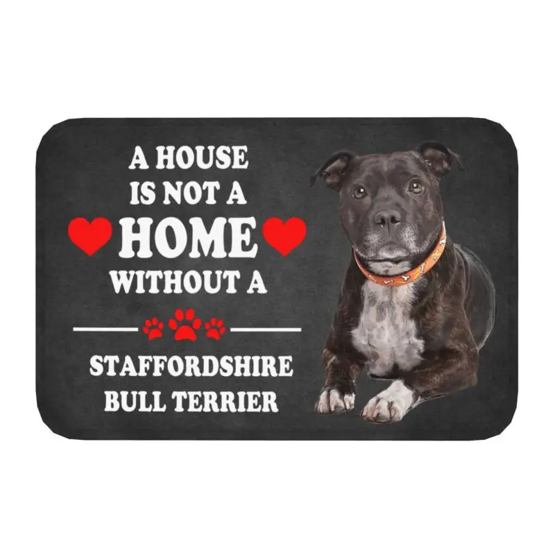 Custom Staffordshire Bull Terrier Front Door Floor Entrance Mat Indoor Bathroom Kitchen Doormat Living Room Carpet Rug