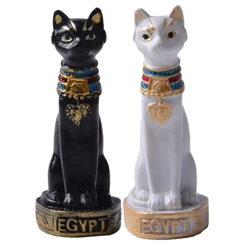 Cat Statue Ornament Egyptian cat Figurine Decoration Vintage Goddess Home Garden  Egypt Bastet Collectible Figurine Ornament