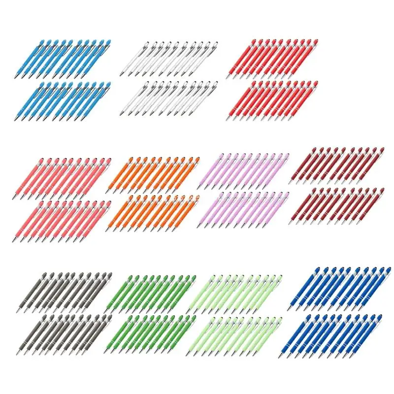 Retractable Metal Ballpoint Pen with Touching Screen Tip Pen Metal Pen Clip Dropship