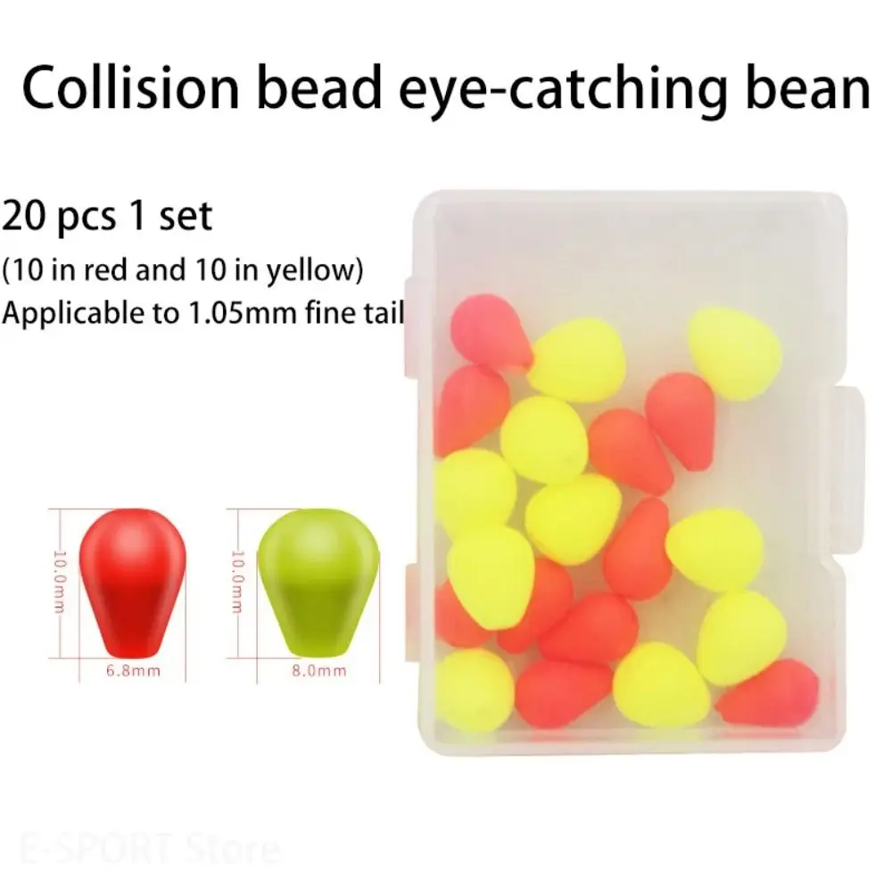 

20pcs Fluorescent Fishing Floating Bobbers Fluorescent EVA Foam Foam Strike Indicator Yellow Red Eye-catching Bean Set