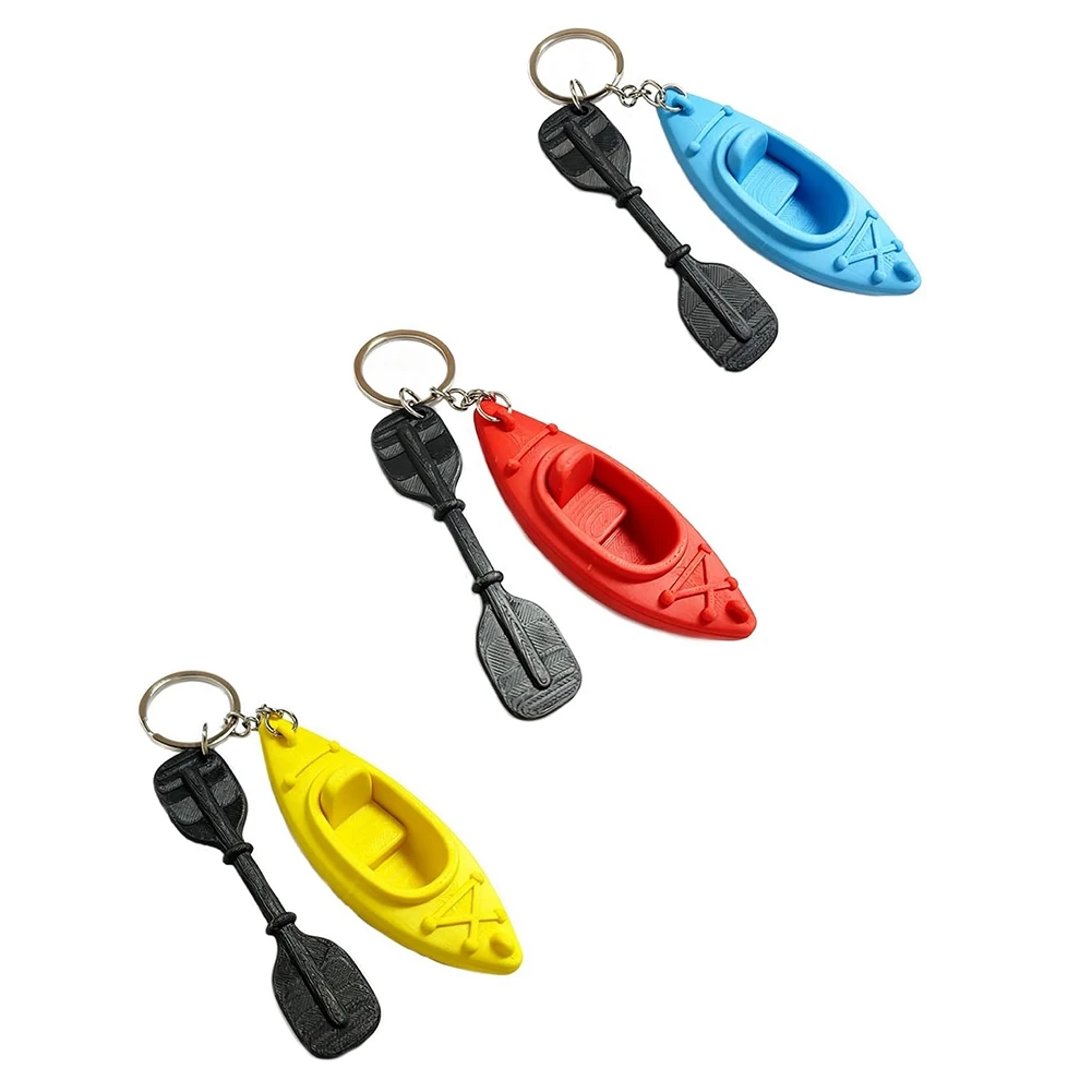 ABVE-Outdoor Keychain Accessory Set 3Pcs Kayak Keychains Paddle Shaped Swimming Kickboard Style