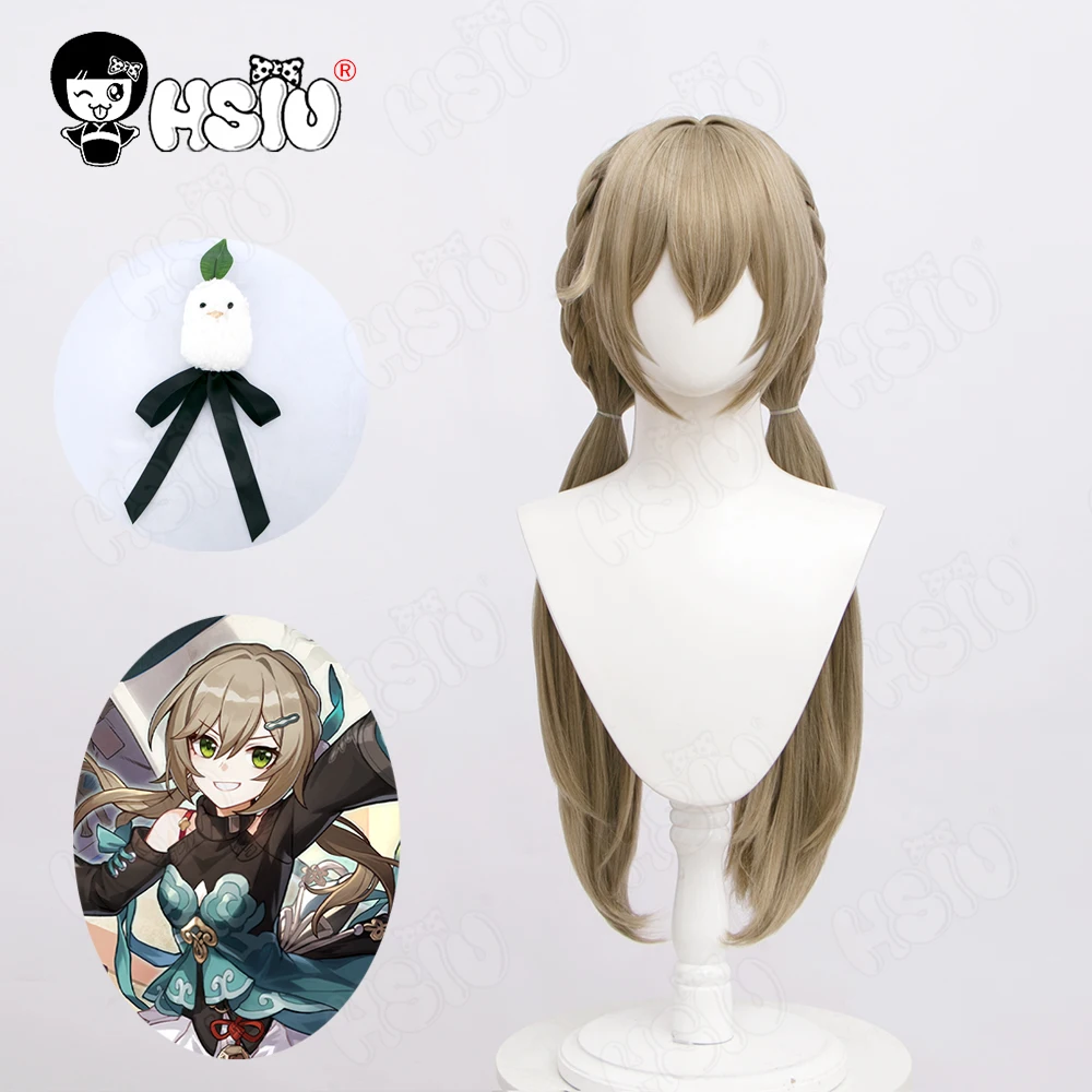 Kafka Cosplay Wig Fiber synthetic wig Honkai star rail cosplay「HSIU 」Light linen double ponytail long hair Honkai Star Rail Wig