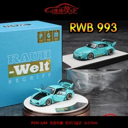 PGM-変更された完全なドアカーモデル,ワイドボディ964合金,911,rwb 993,コレクションギフト,1:64