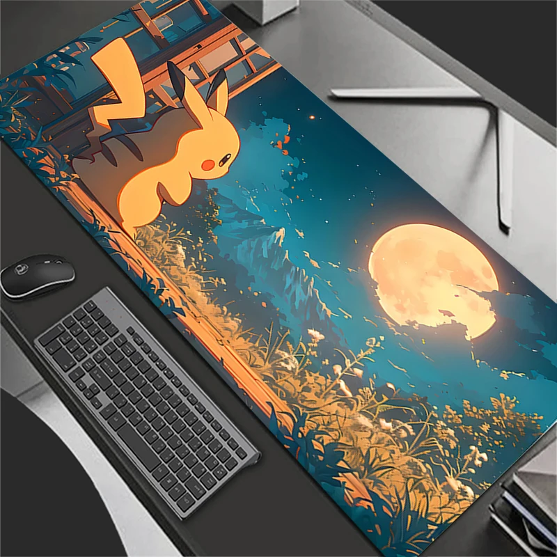 لوحة ماوس ألعاب كبيرة جدًا P-Pokemons P-Pikachus ألعاب الكمبيوتر المحمول لوحة المفاتيح السجاد الماوس حصيرة عدم الانزلاق المطاط الجدول البساط #1