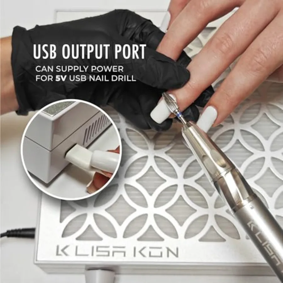 Odkurzacz do pyłu paznokci z filtrem wielokrotnego użytku Profesjonalny wentylator próżniowy Ekstraktor pyłu Mocny cichy odkurzacz do pyłu dla manicure