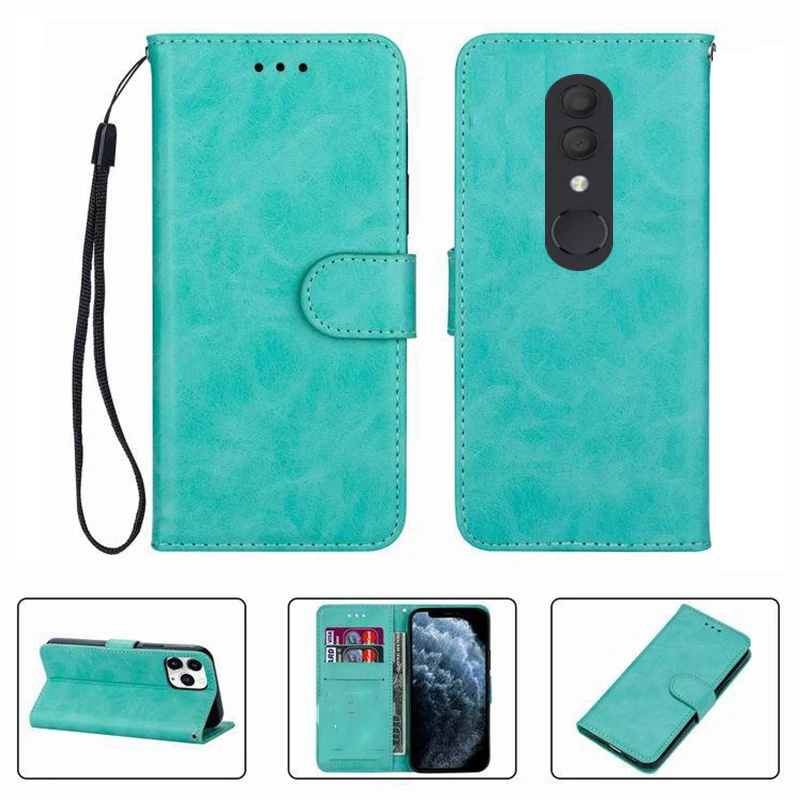 For Alcatel 1X 2019 5008T Fingerprint Wallet Case Quality Flip Leather Phone Shell  Protective Cover Funda