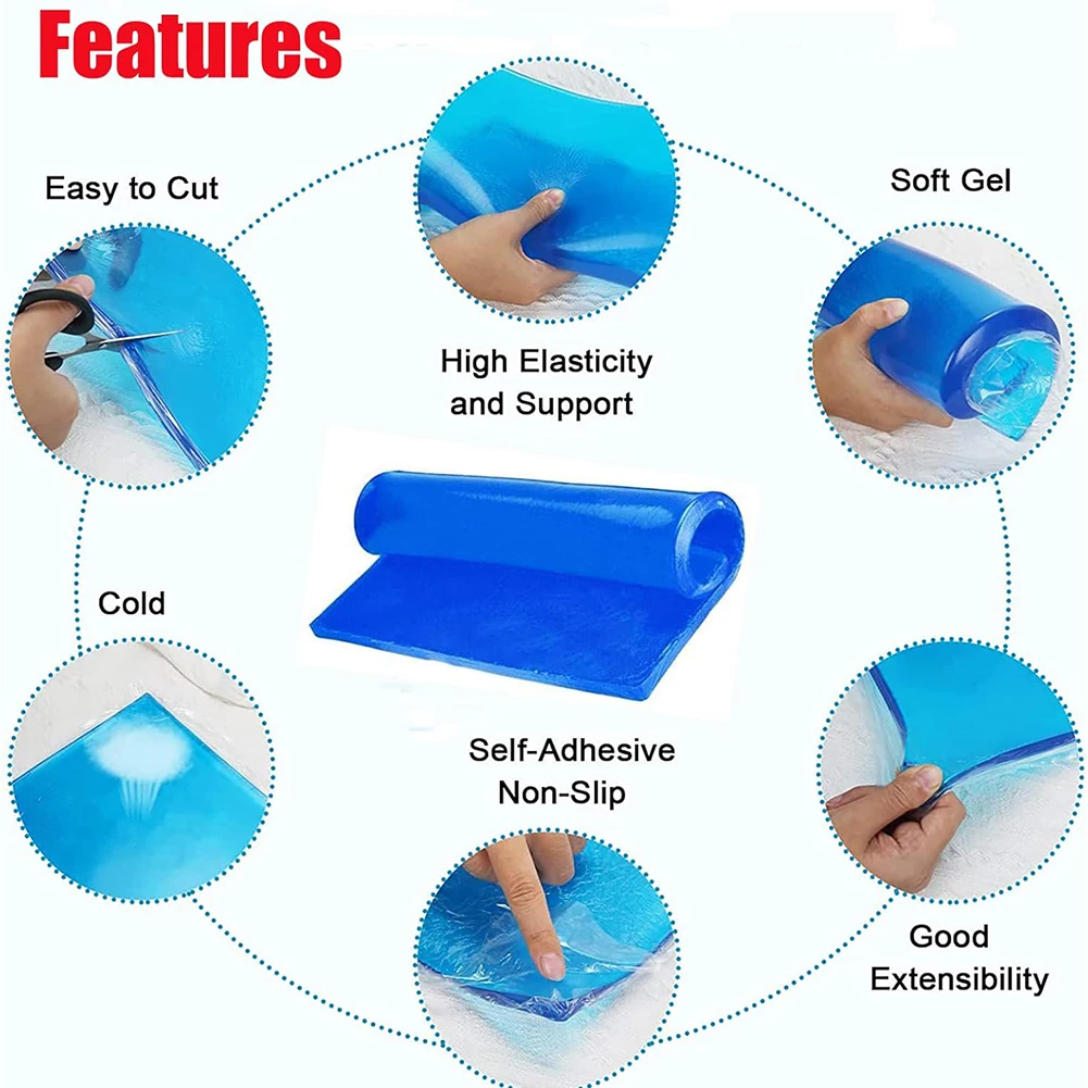 Motorcycle Seat Gel Pad Easy to Cut Motorbike Scooter Bike Gel Cushion Shock Absorption Mat Comfortable Soft Modified Seat Pads view 5
