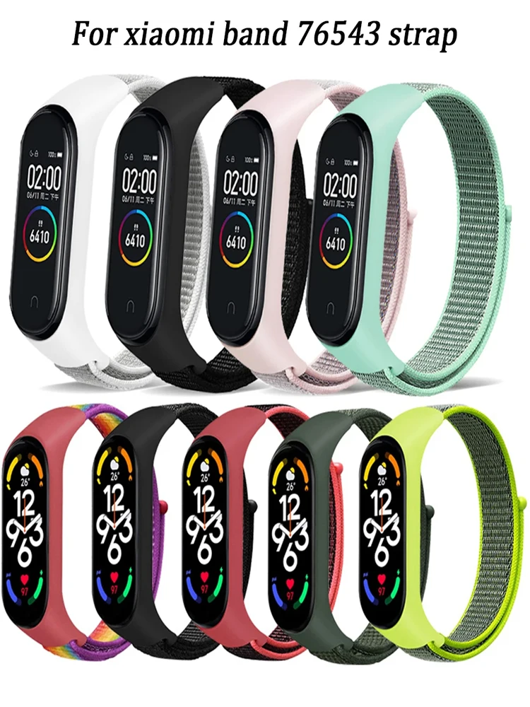 Nylon loop For Xiaomi Mi Band 6 7 nfc smartwatch Wristband Sports Miband6 Correa Replacement Bracelet smart band 7 6 5 4 3 Strap