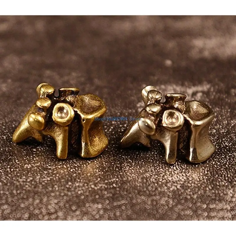 N7YF Brass Spine Lanyard Bead Everyday Keychain Hanging Pendant Rope Bead