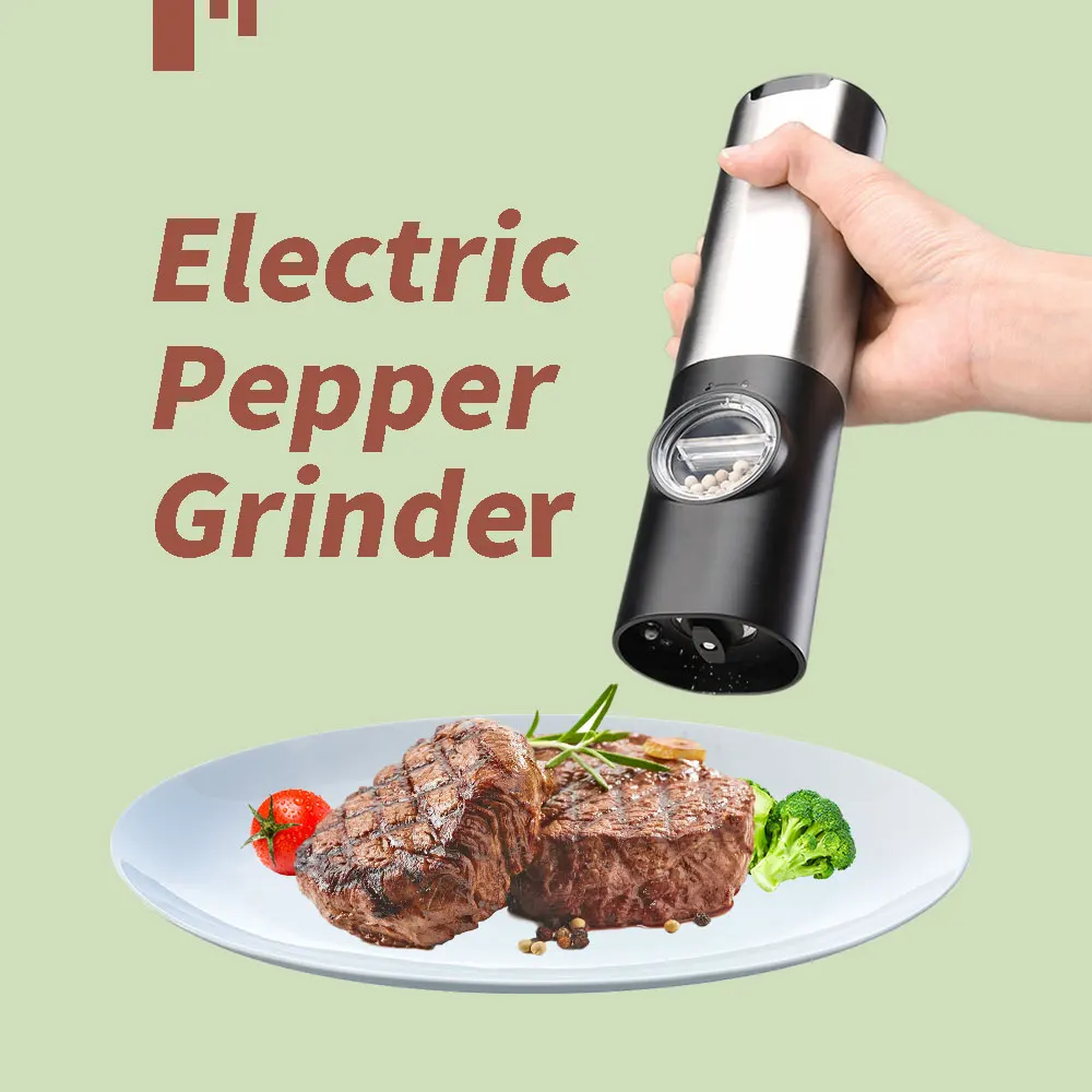 

Electric Automatic Mill Pepper And Salt Grinder USB Power Supply Adjustable Coarseness Kitchen Steak Tool Chili Grinding