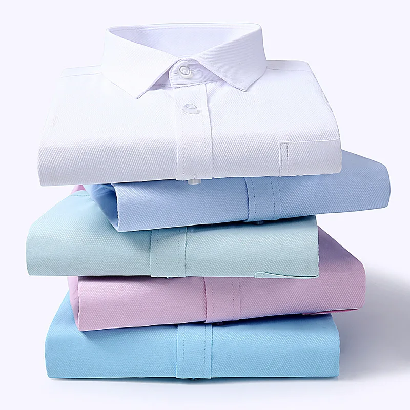 

5XL 6XL 7XL large size Twill / Pure Color Thin Half Sleeve White Shirt Men Short Sleeves Fit Formal Male Social Shirts
