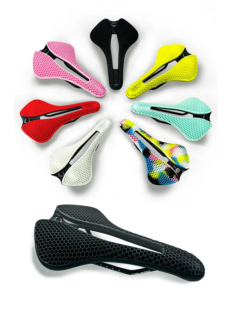 Hollow Breathable Road Bicycle Seat Cushion Mountain Saddle Folding Bike Honeycomb Comfort 6x6mm Rigid Bow 245-153MM Cycling