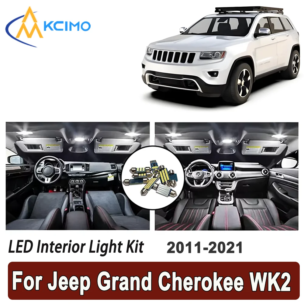 

Kcimo LED For Jeep Grand Cherokee WK2 (2011-2021) Premium Bright LED Interior Dome Map Trunk Light Kit Car Led Lamps Canbus Car