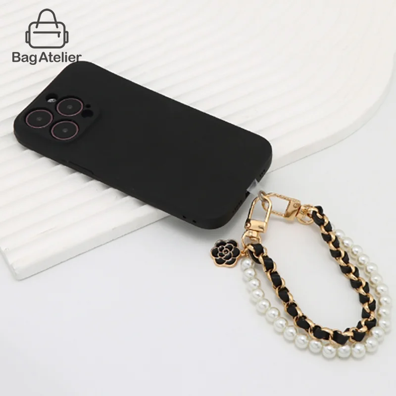 

Sweet 26cm Double Imitation Pearl Bag Extension Chain Replaceable Wallet Phone Chain Metal Handbag Shoulder Strap