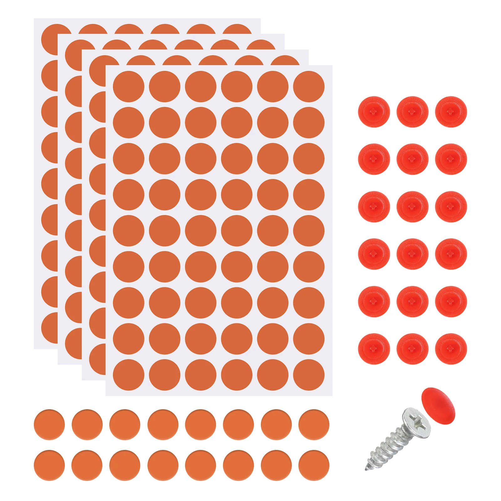 216Pcs Screw Hole Stickers and 200Pcs Screw Cover Caps 12x3.5mm Dustproof Cap Hole Cover Sticker Set ABS Phillips Screws Head