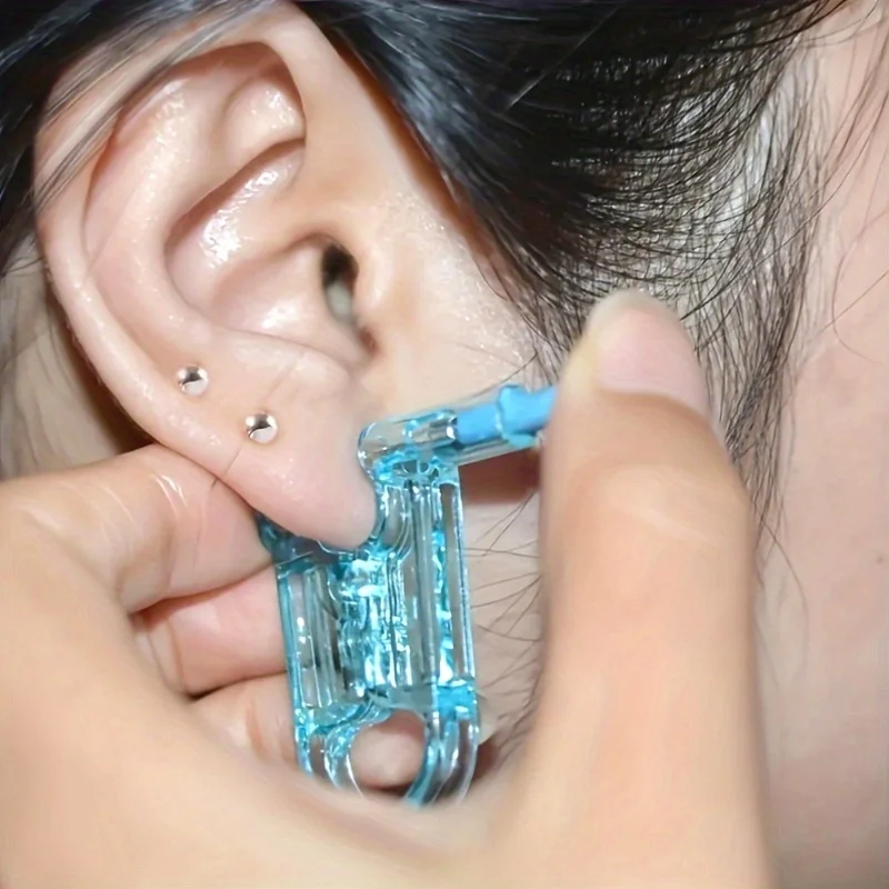 2Pieces，Beginner's Easy Ear Piercing Kit——Safe and painless gun-style tool set with auxiliary tools，Fragrance-Free Personal Care