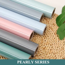 Pearlescent Solid Color Wallpaper PVC Self-adhesive Kitchen Bathroom Furniture Decoration Sticker Waterproof DIY Contact Paper