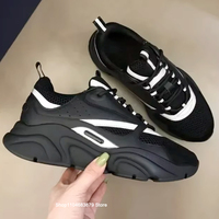 Casual Shoes For Men And Woman Fashion Leather Round-Toe Thick Sole Lace-Up Sneakers Shoes Mix Colors Athletic Shoes Botas Mujer