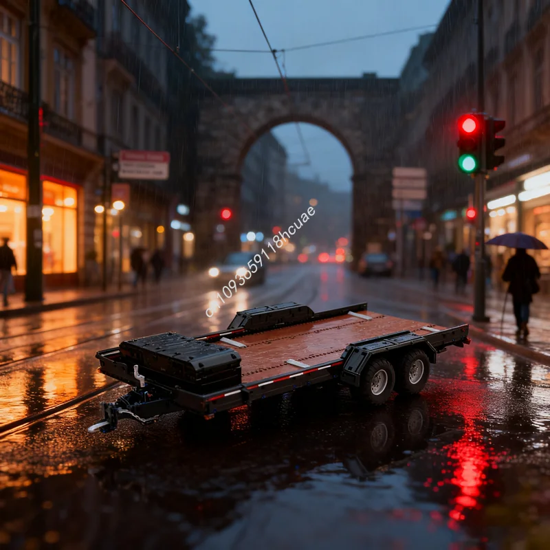 2363 قطعة MOC 1 8 إطار مقطورة السيارة نموذج تقني خشبي اللبنات لعبة البناء لتقوم بها بنفسك الطوب الإبداعي هدية الكريسماس للأطفال