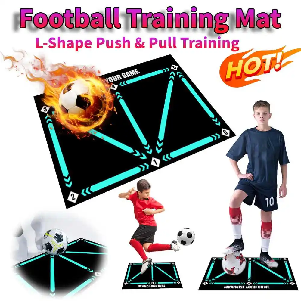 New Football Training Mat Kids Adults Dribble Training Mat Durable Non Slip Foldable Football Training Indoor Ourdoor Equipment