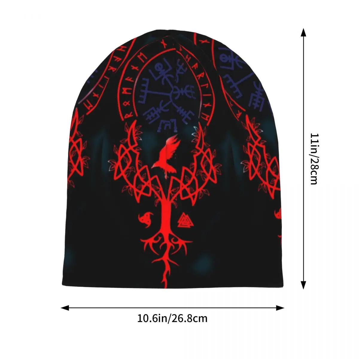Viking Mythology Vegvisir Shield Valhalla  Unisex Adult Beanies Caps Knitted Bonnet Hat Warm Fashion Autumn Winter Skullies Hats