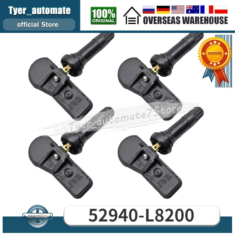 4PCS TPMS TIRE PRESSURE SENSOR 433MHz 52940-L8200 52940L8200 TIRE SENSORS FOR 2022 2023  HYUNDAI Elantra N