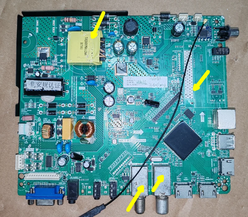 

HK.T.RT2938P639 Three in one TV motherboard, tested well, there are 5 types of interfaces in the physical photo, checked well