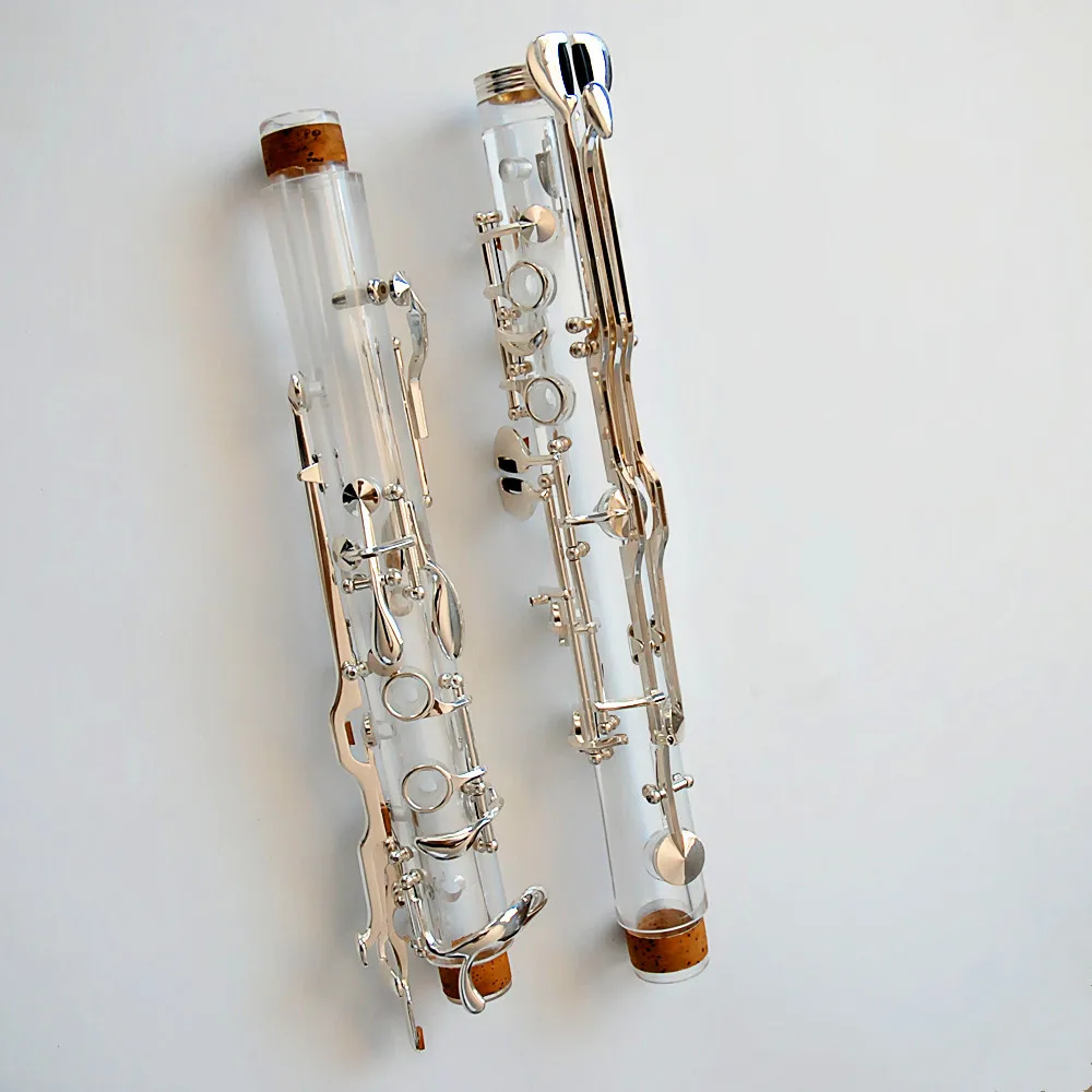 G‑Tone 18‑Key Clarinet Transparent Acrylic Body Silver‑Plated Keys With Canvas Carry Case Woodwind Instrument