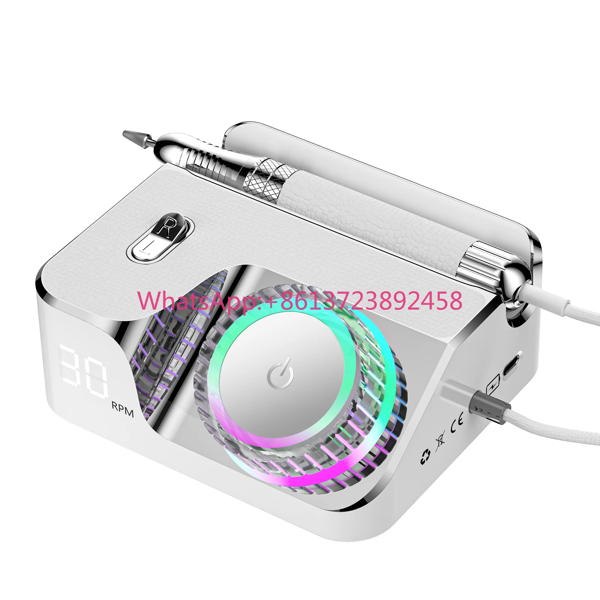 GG 40000rpm Brushless Nail Drill Professional Electricity Nail File Strong Torque Nail Machine Rechargeable Filling Manicure
