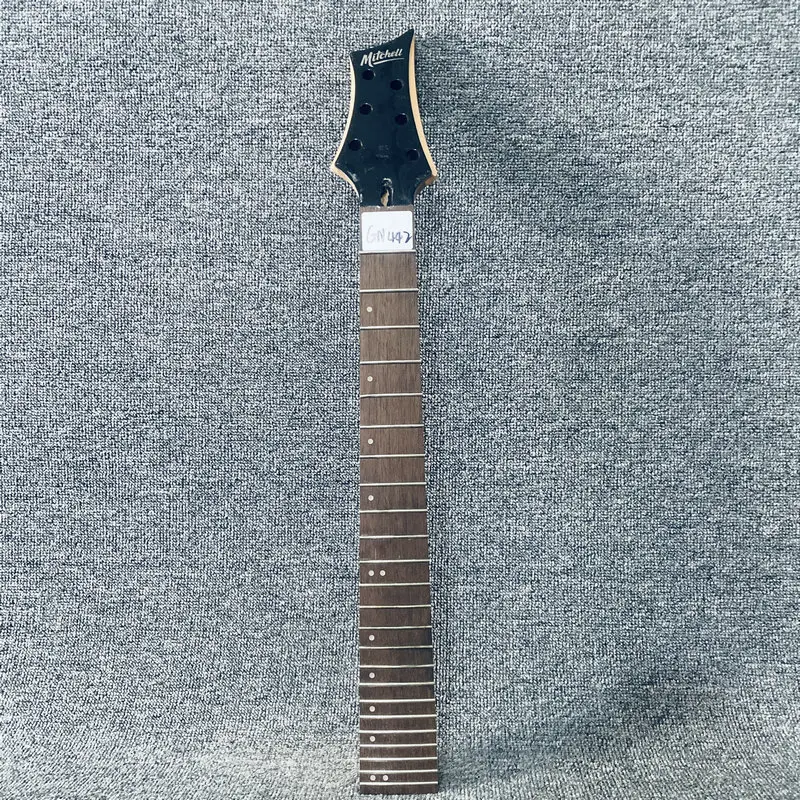 GN442 Mini Electric Guitar Unfinished ST Guitar Neck 24 Frets Rosewood Fingerboard Genuine Mitchell with Crack and Damages