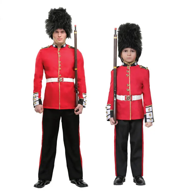 2024 Costume per bambini e Aldult Costume di Halloween per British Royal Guard Uniform Boys Cosplay Soldier Uniform Party Suit