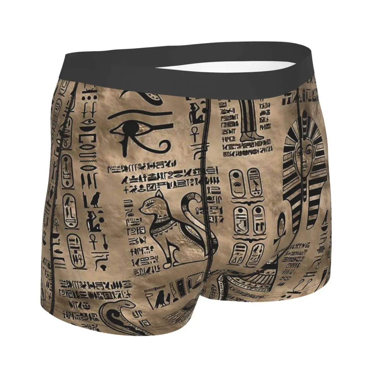 Ancient Egypt Egyptian Hieroglyphs And Deities Luxury Gold Underpants Breathbale Panties Man Underwear Print Shorts Boxer Briefs