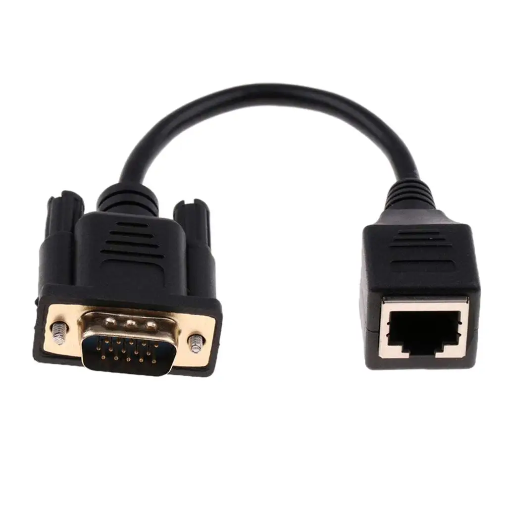 RJ45 To VGA Cable VGA 15-Pin Port Male To RJ45 Female Ethernet LAN