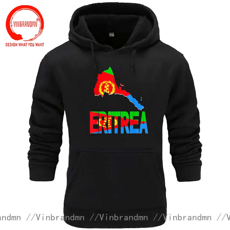 Funny Eritrea Map Sweatshirts Hoodies For men Eritrean Flag Africa Kangaroo Pocket Hoodie Men's Spring Autumn Warm Fleece Hoody