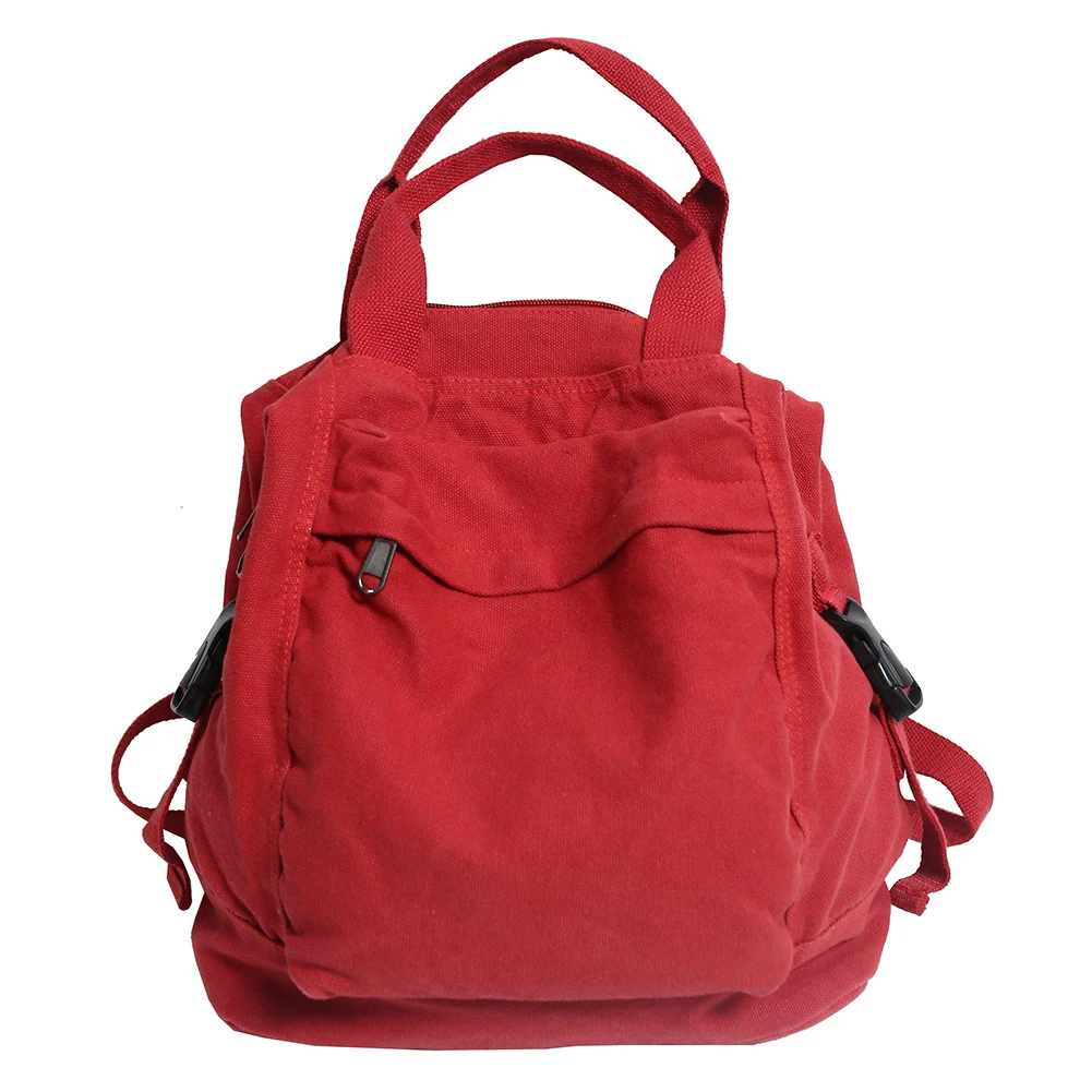 Canvas-Rucksack, einfarbig, Pendeln, Schultasche, Schulrucksack, ästhetischer Hippie-Y2K-Rucksack für Frauen und Mädchen