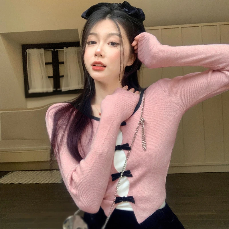 

Тонкие стильные женские трикотажные изделия, женские дышащие пуловеры с длинными рукавами и круглым вырезом