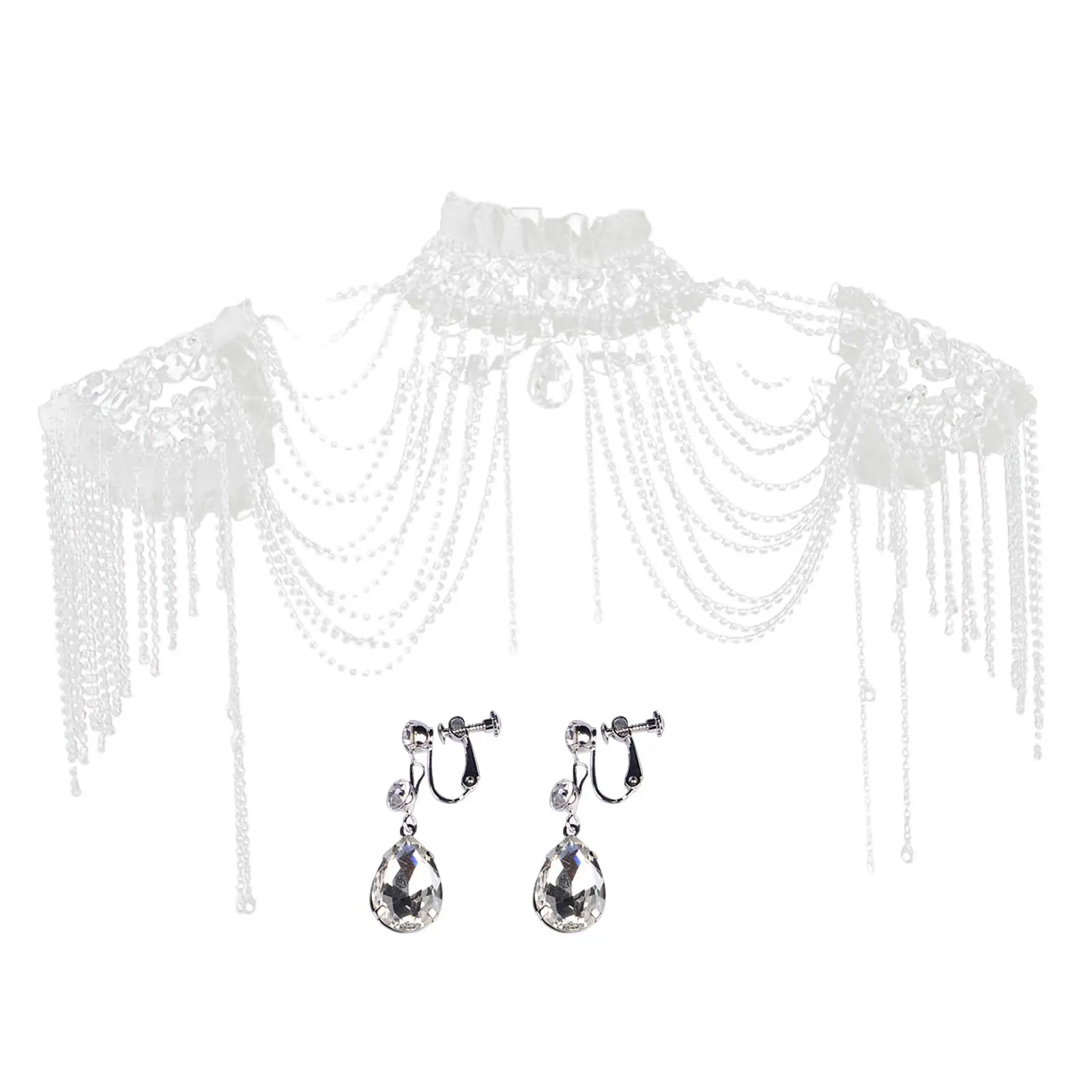 Shoulder Chain Necklace Crystal Swimsuit Adjustable Diamant Pageant Pearl Body Gift for
