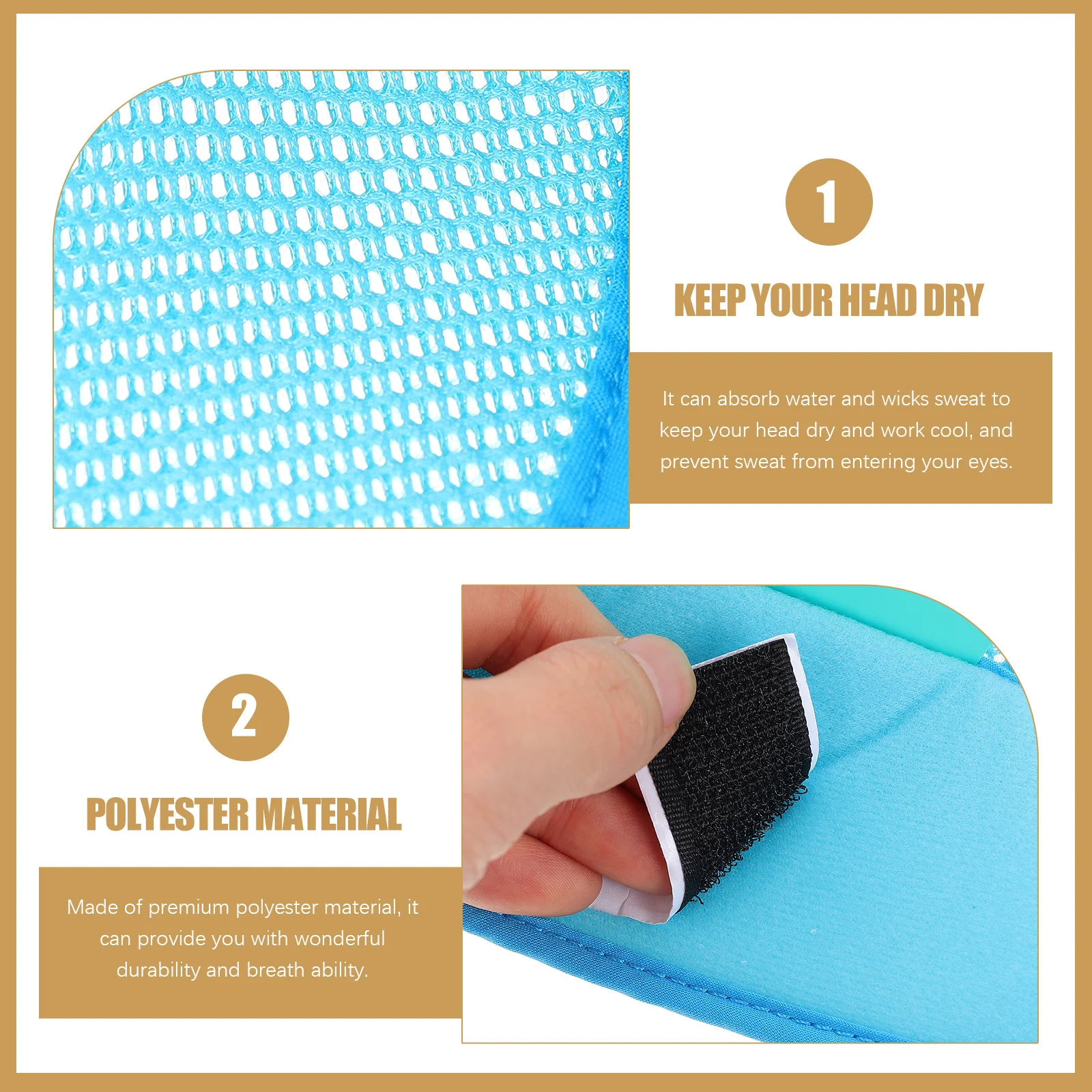

Cooling Pad for Safety Sky-Blue Sweat Proof Hard Hat Liner Breathable Absorbent Cushion Construction Site