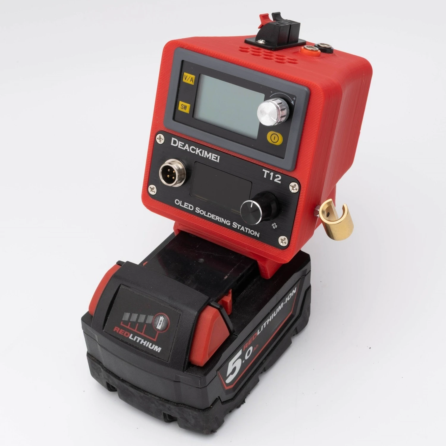 For Milwaukee 18V Lithium Battery T12 OLED Soldering Iron Fast Heating °C/°F Free Switching T12 Soldering Station (NO battery）