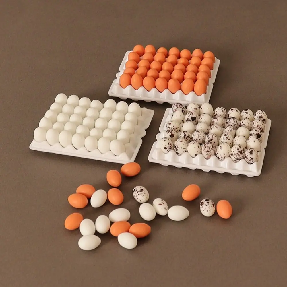 1세트 새로운 미니 모형 달걀 4가지 스타일 오리알 트레이 미니어처 장식품 미니어처 데코레이션